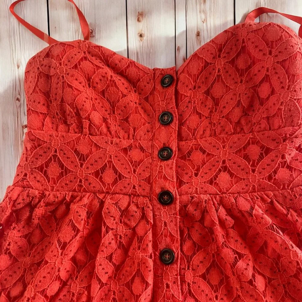 Three Pink Hearts Coral Button Dress - Size XS (A7) - Picture 2 of 5